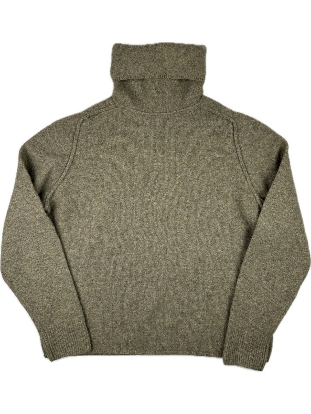 Uniqlo Women’s Premium Lambswool Turtle Neck Sweater Beige Green Small